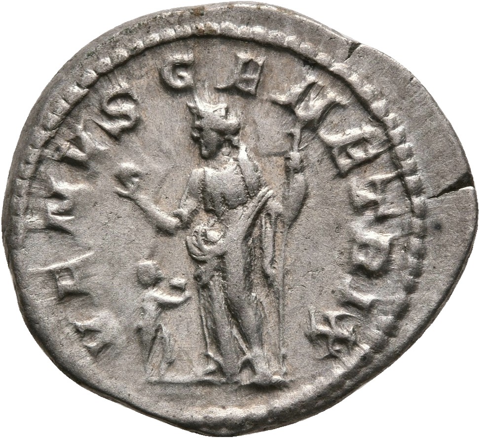 RIC IV Severus Alexander 355 Severus Alexander reverse, Venus, draped, standing left, holding apple in right hand and scep...