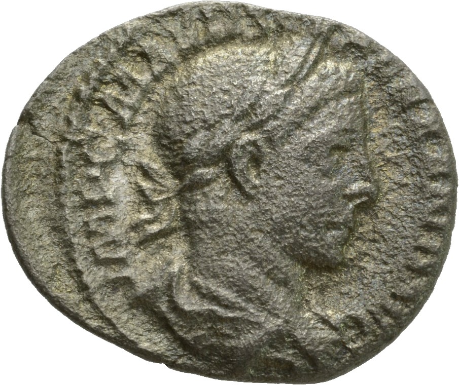 RIC IV Severus Alexander 37 Severus Alexander obverse, Bust of Severus Alexander, laureate, draped, right