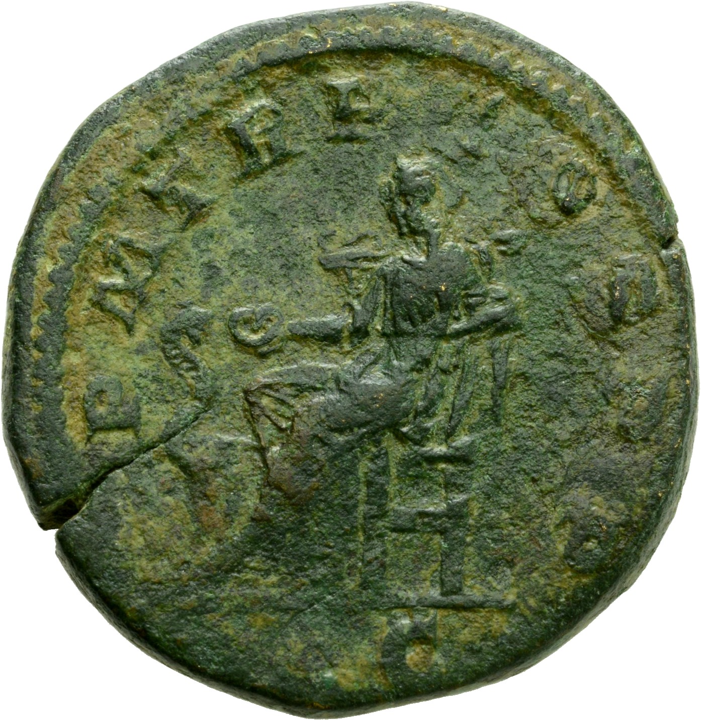 RIC IV Severus Alexander 393 Severus Alexander reverse, Salus, draped, seated left, feeding out of patera in right hand sn...