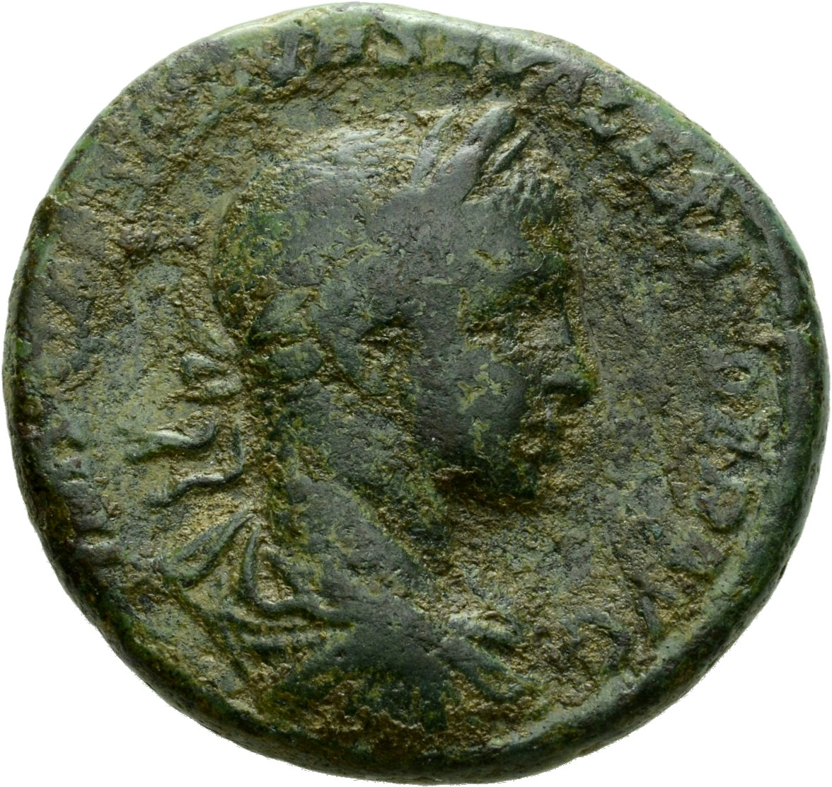 RIC IV Severus Alexander 397 Severus Alexander obverse, Bust of Severus Alexander, laureate, draped, cuirassed, right