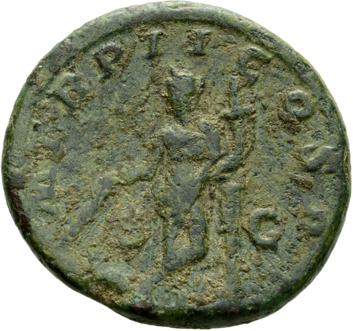 RIC IV Severus Alexander 397 Severus Alexander reverse, Providentia, draped, standing left, holding wand in right hand and...