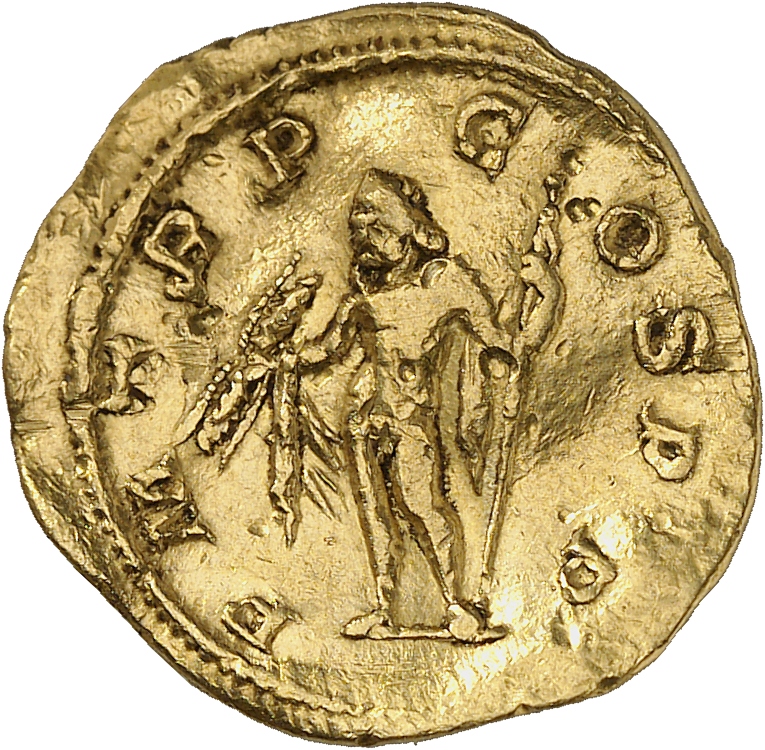 RIC IV Severus Alexander 4 Severus Alexander reverse, Jupiter, cloak behind and over right arm, standing left, holding thu...