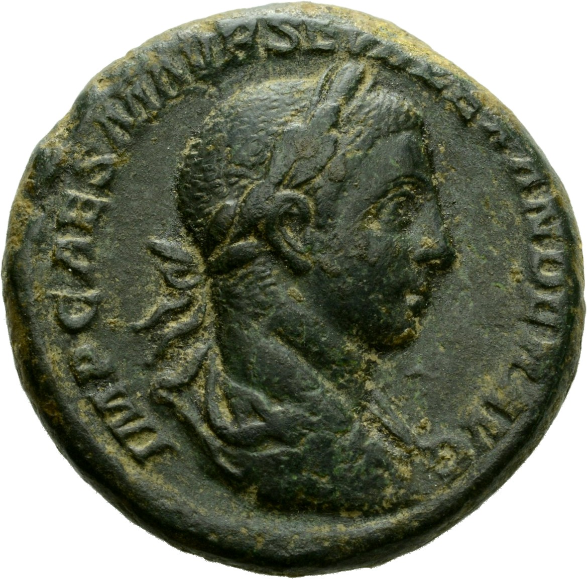 RIC IV Severus Alexander 435 Severus Alexander obverse, Bust of Severus Alexander, laureate, draped, right