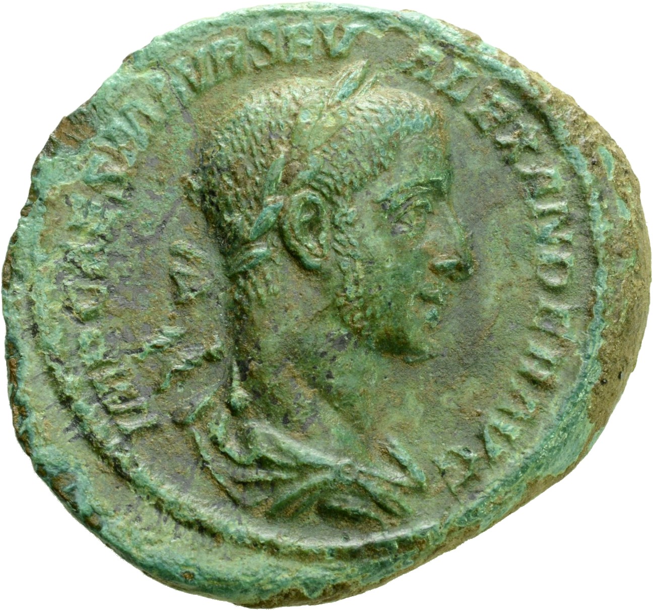 RIC IV Severus Alexander 442 Severus Alexander obverse, Bust of Severus Alexander, laureate, draped, right