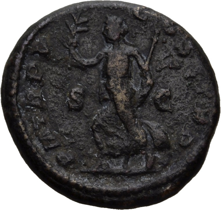 RIC IV Severus Alexander 445c Severus Alexander reverse, Pax, draped, running left, holding olive-branch in right hand and...