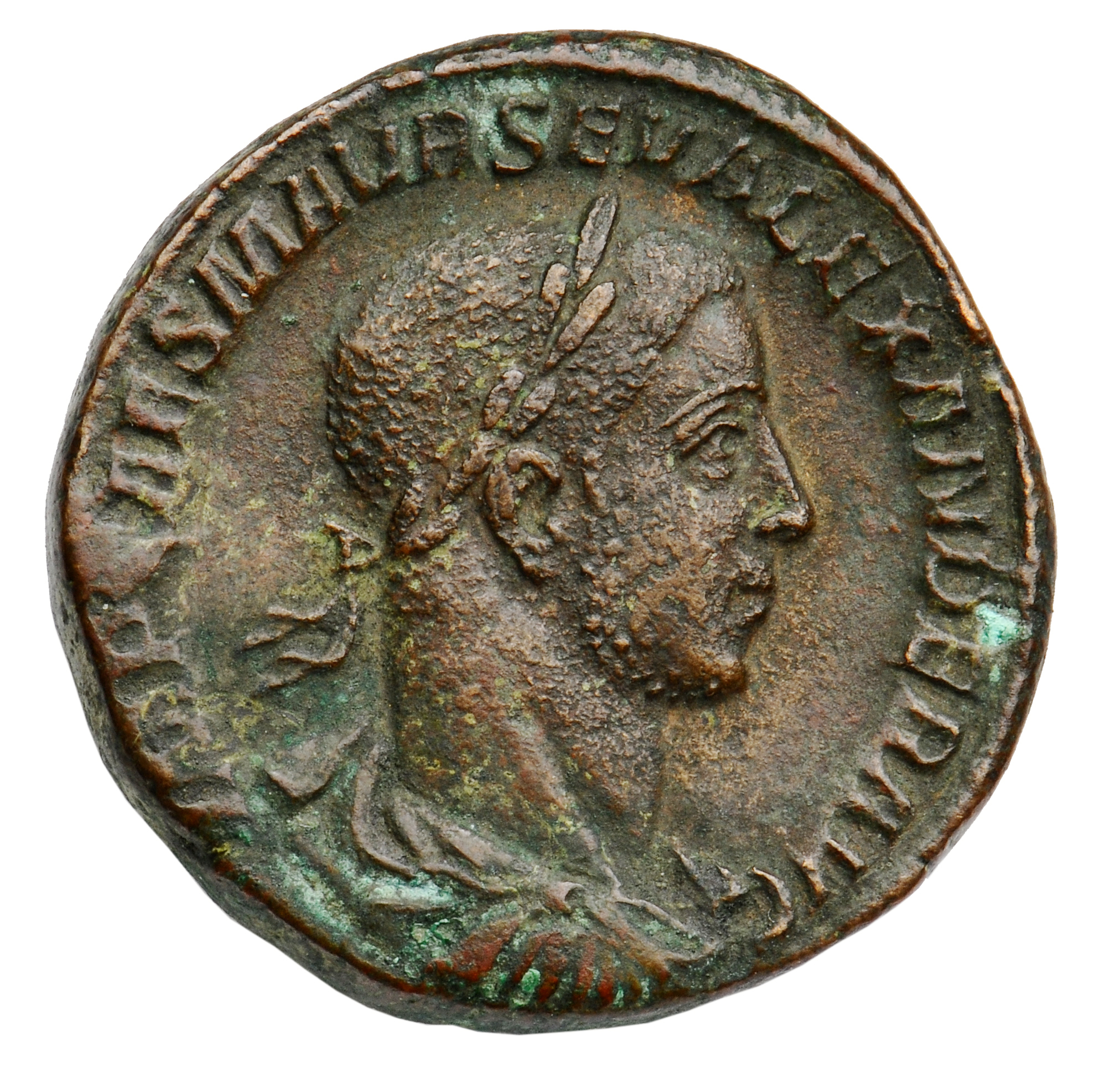 RIC IV Severus Alexander 465c Severus Alexander obverse, Bust of Severus Alexander, laureate, draped, right