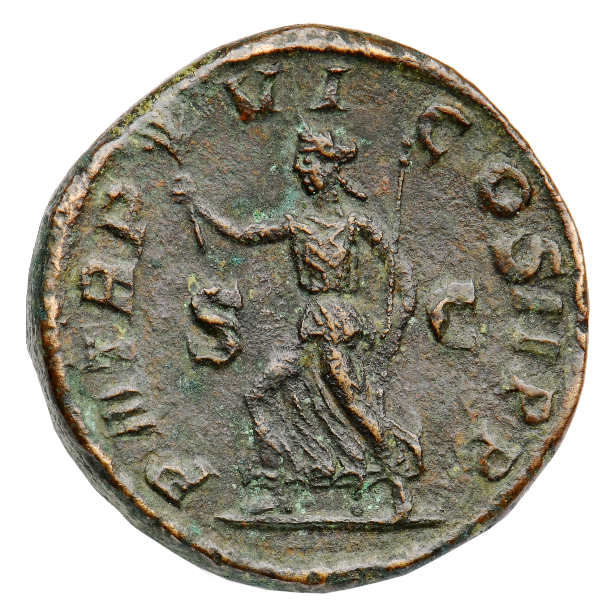 RIC IV Severus Alexander 465c Severus Alexander reverse, Pax, draped, running left, holding olive-branch in right hand and...