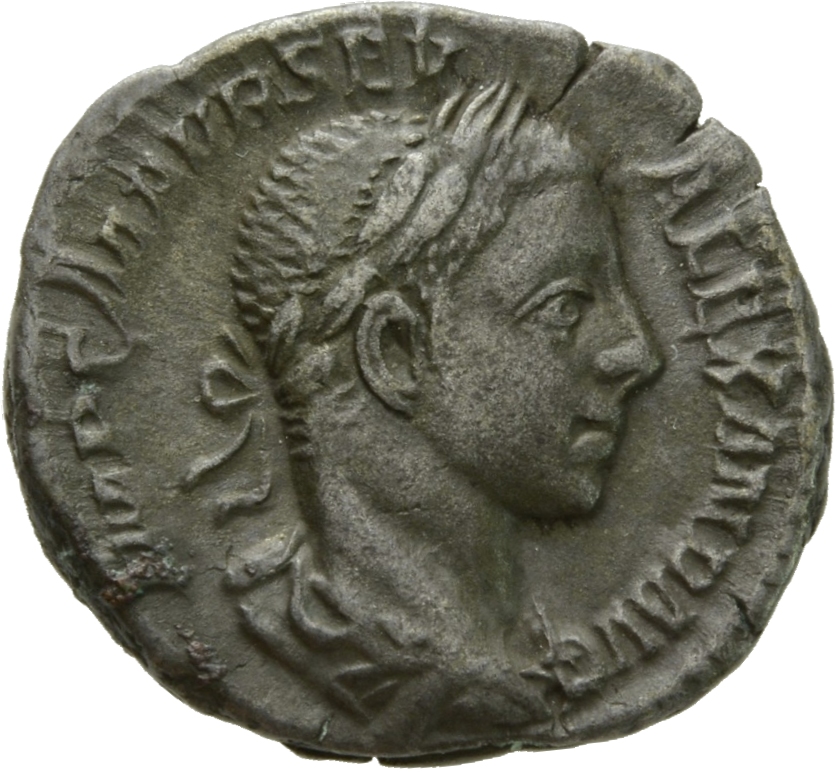 RIC IV Severus Alexander 48 Severus Alexander obverse, Bust of Severus Alexander, laureate, draped, right
