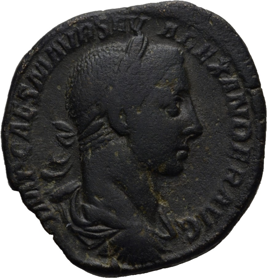 RIC IV Severus Alexander 484 Severus Alexander obverse, Bust of Severus Alexander, laureate, draped, right