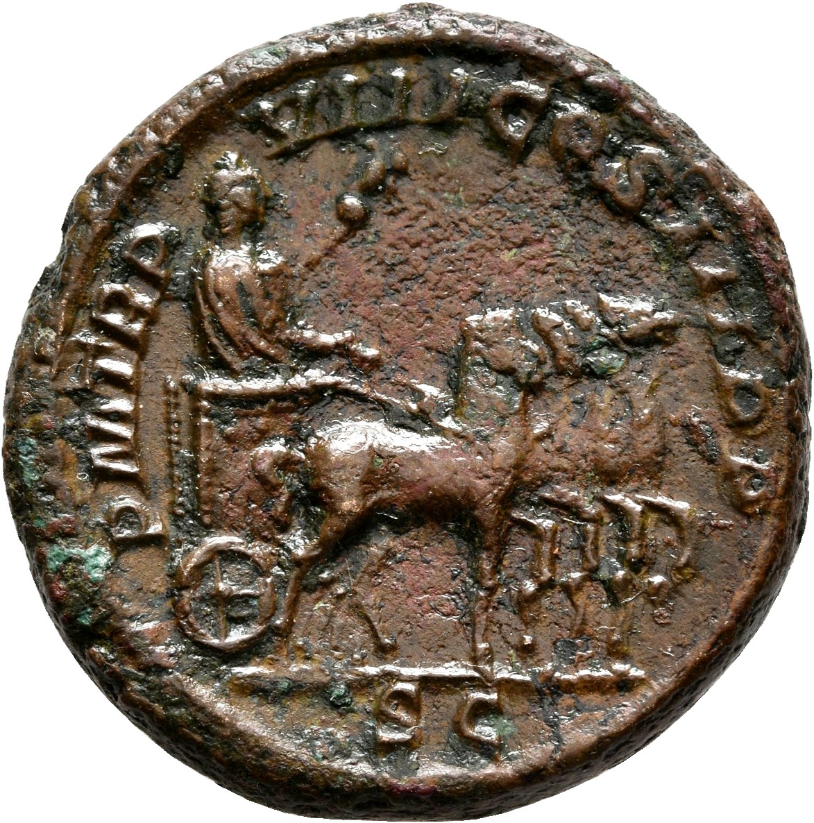 RIC IV Severus Alexander 498a Severus Alexander reverse, Severus Alexander, togate, in quadriga, right, holding sceptre su...