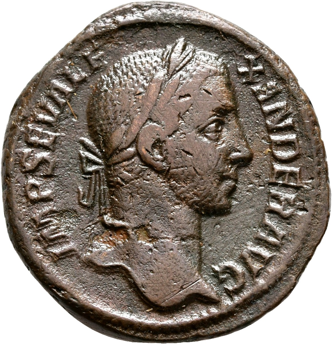 RIC IV Severus Alexander 498a Severus Alexander obverse, Head of Severus Alexander, laureate, right