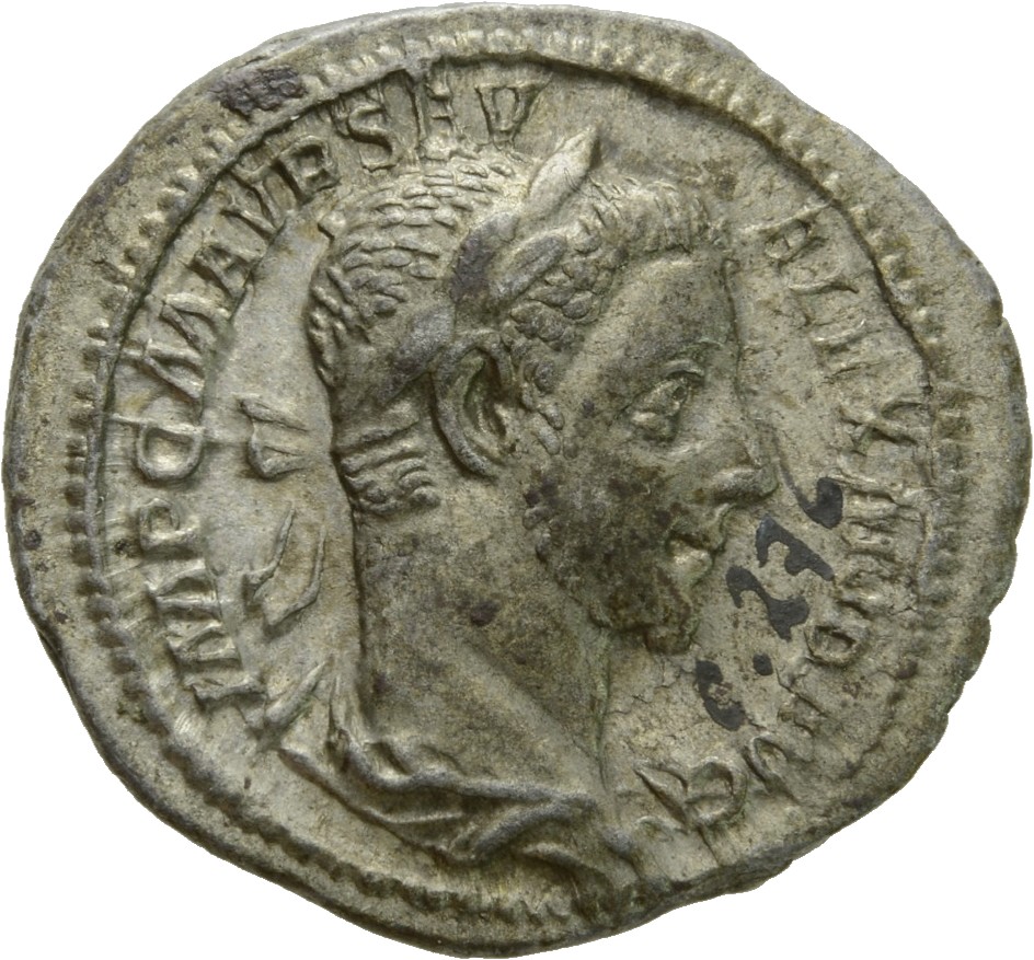 RIC IV Severus Alexander 50 Severus Alexander obverse, Bust of Severus Alexander, laureate, draped, right