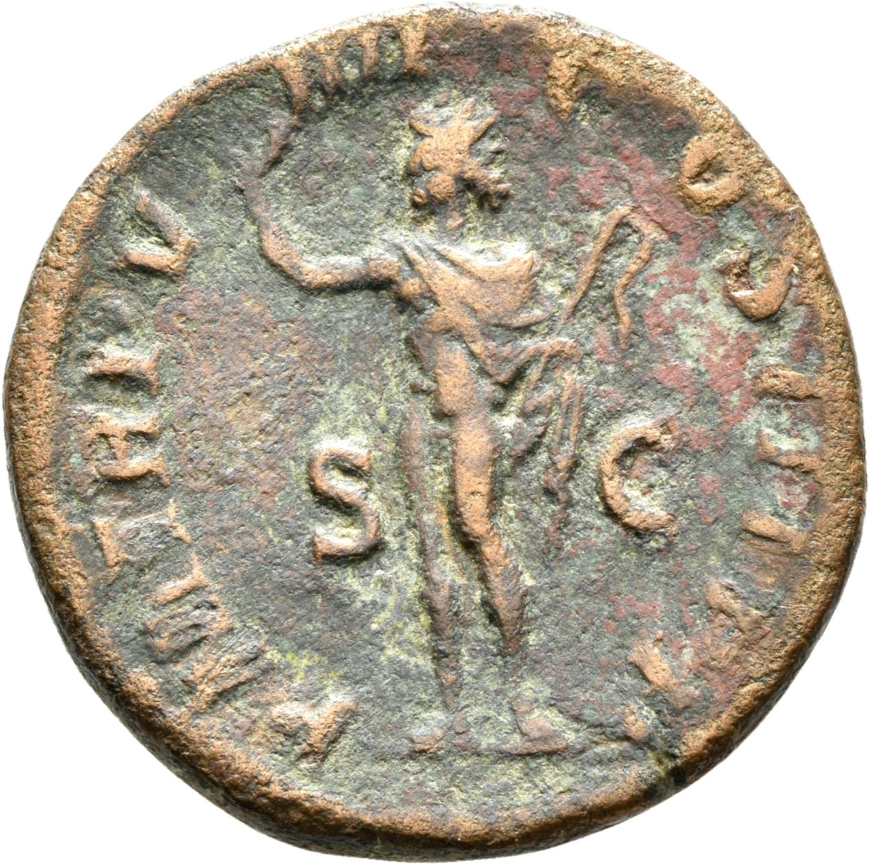RIC IV Severus Alexander 500 Severus Alexander reverse, Sol, radiate, head left, standing front, raising right hand and ho...
