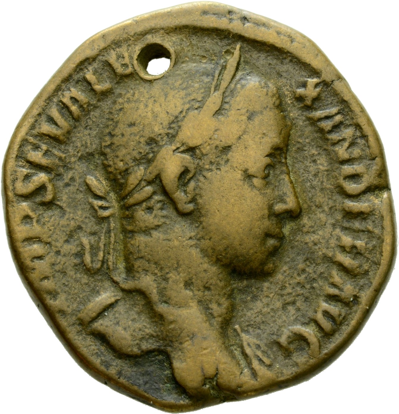 RIC IV Severus Alexander 503 Severus Alexander obverse, Bust of Severus Alexander, laureate, draped over left shoulder, right