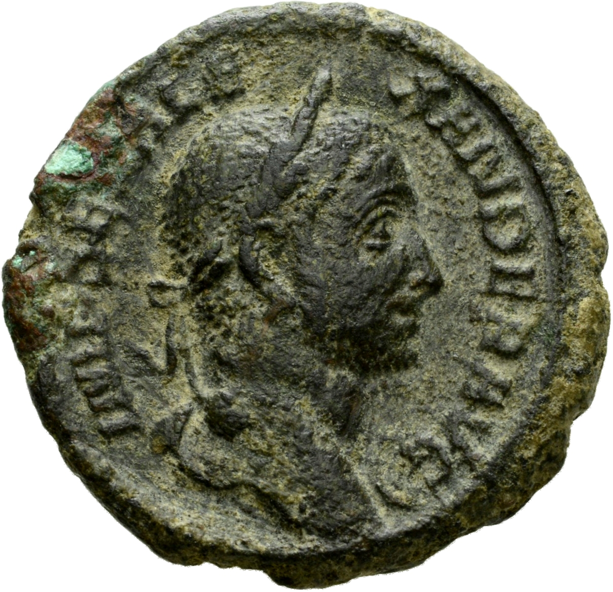 RIC IV Severus Alexander 509 Severus Alexander obverse, Head of Severus Alexander, laureate, with aegis, right