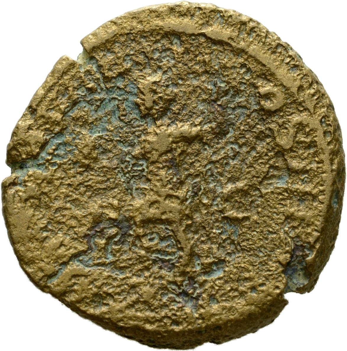 RIC IV Severus Alexander 509 Severus Alexander reverse, Severus Alexander, standing left, in military attire, foot on helm...
