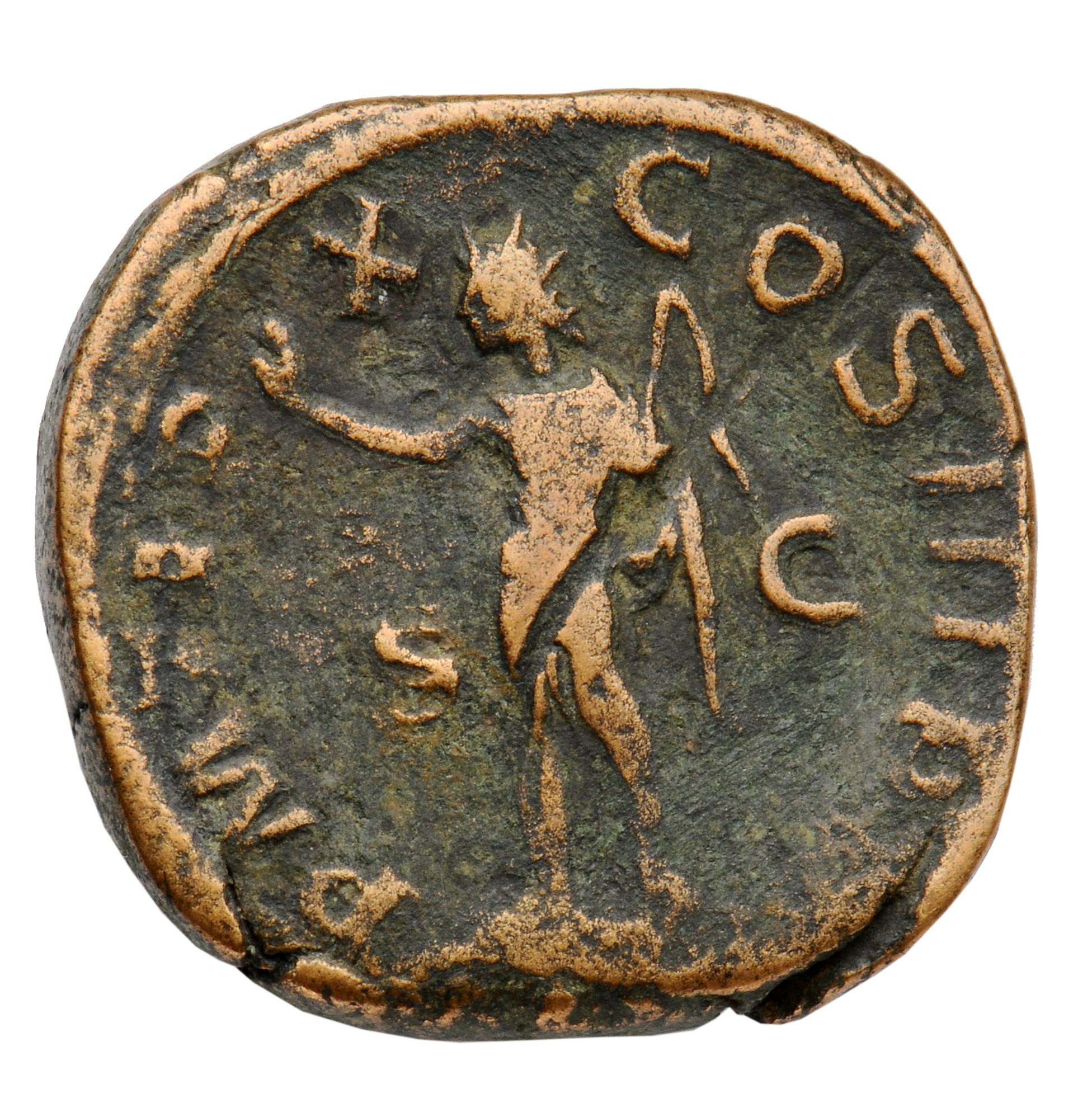 RIC IV Severus Alexander 511 Severus Alexander reverse, Sol, radiate, head left, standing front, raising right hand and ho...
