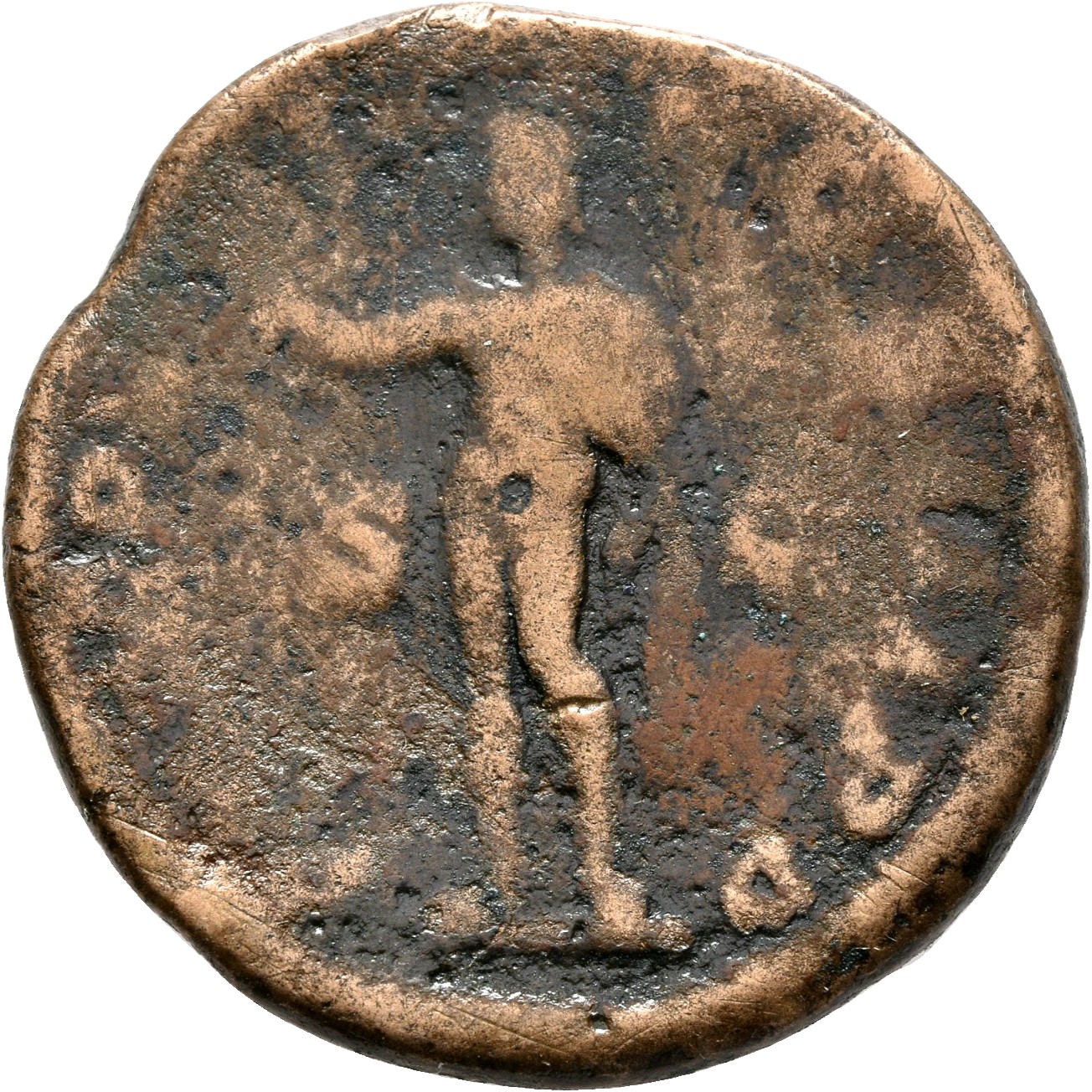 RIC IV Severus Alexander 511 Severus Alexander reverse, Sol, radiate, head left, standing front, raising right hand and ho...