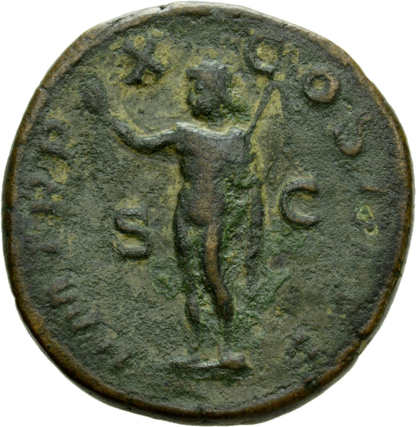 RIC IV Severus Alexander 513 Severus Alexander reverse, Sol, radiate, head left, standing front, raising right hand and ho...