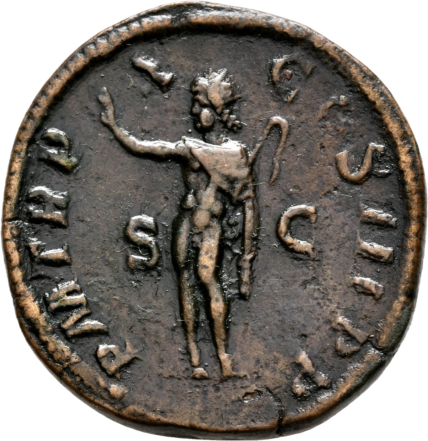 RIC IV Severus Alexander 513 Severus Alexander reverse, Sol, radiate, head left, standing front, raising right hand and ho...