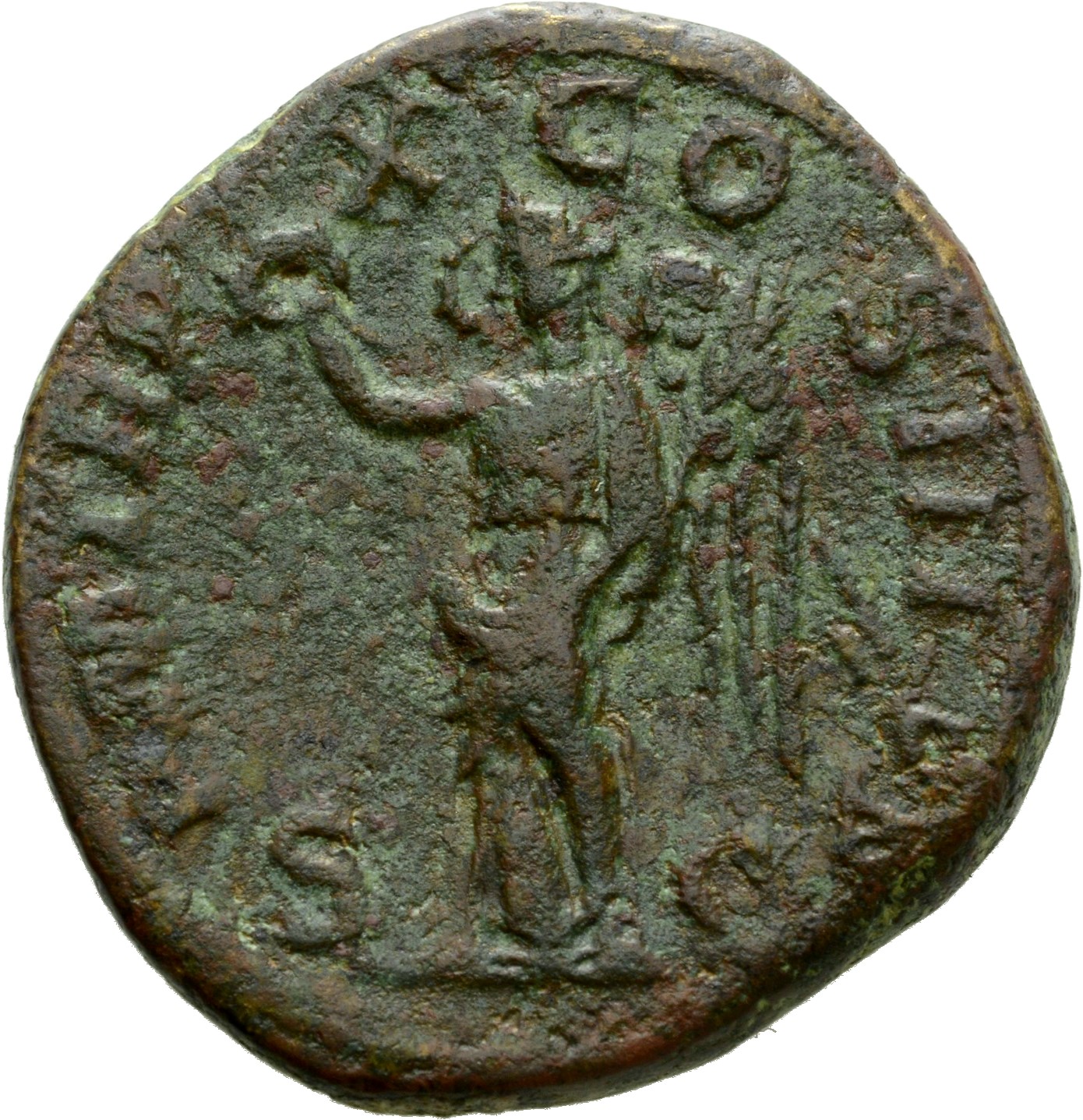 RIC IV Severus Alexander 523 Severus Alexander reverse, Victory, winged, draped, standing left, holding wreath in right ha...
