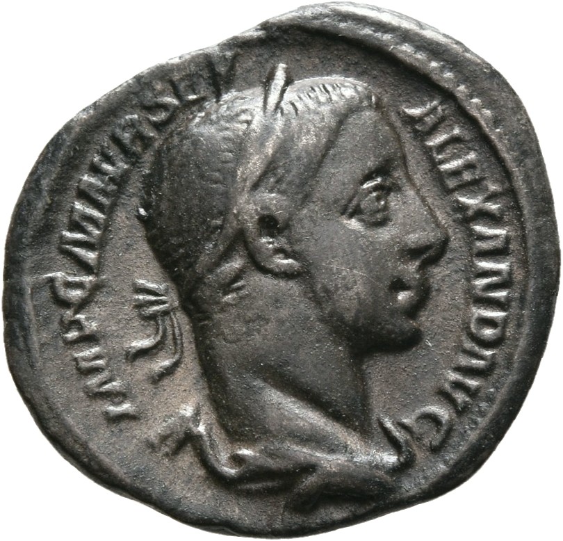 RIC IV Severus Alexander 53 Severus Alexander obverse, Bust of Severus Alexander, laureate, draped, right