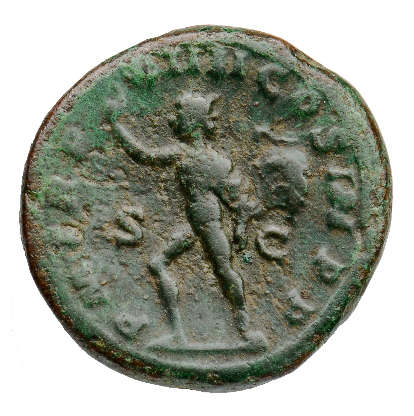 RIC IV Severus Alexander 543c Severus Alexander reverse, Sol, radiate, walking left, raising right hand and holding whip i...