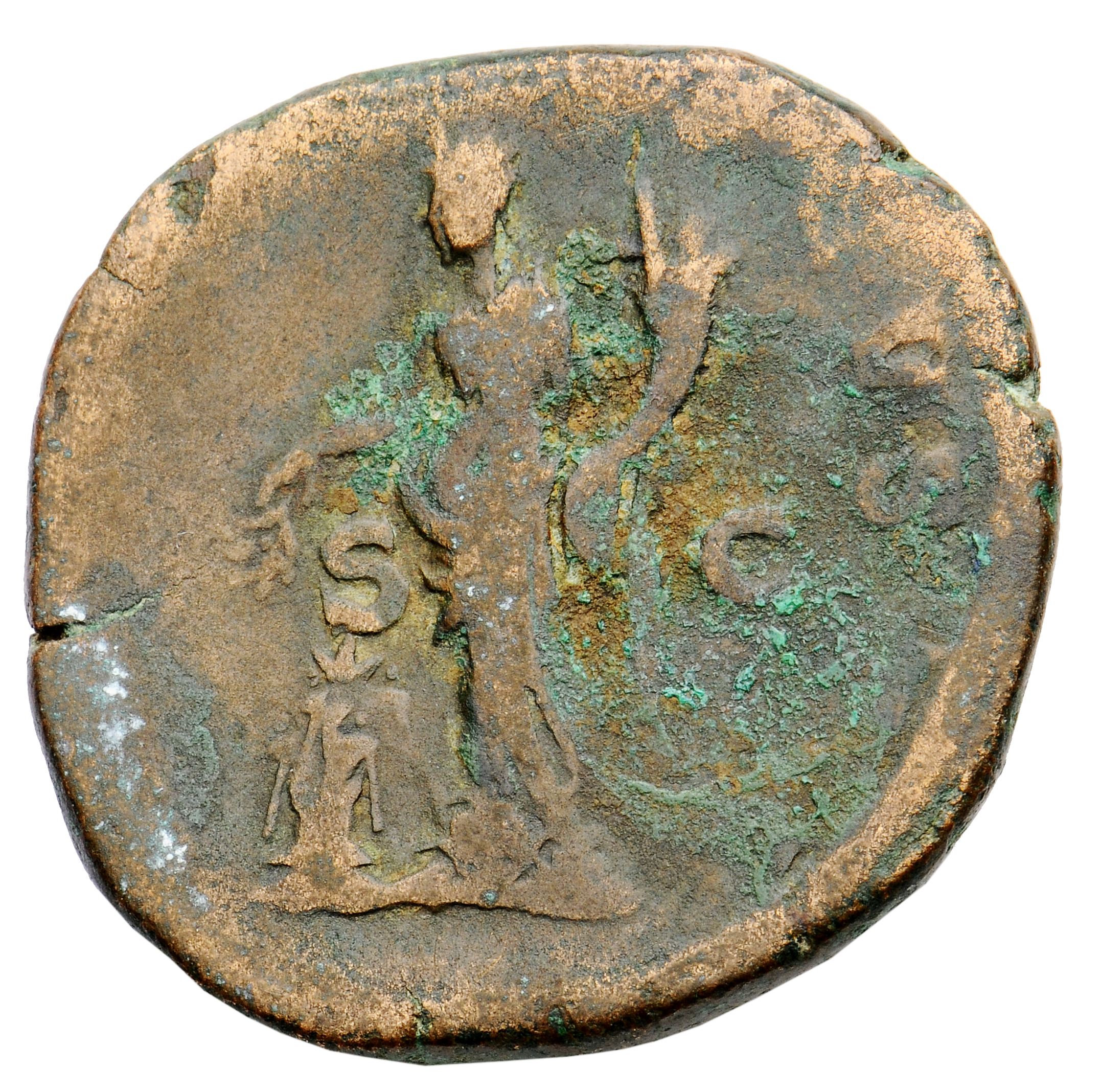 RIC IV Severus Alexander 548 Severus Alexander reverse, Annona, draped, standing left, holding corn-ears in right hand ove...