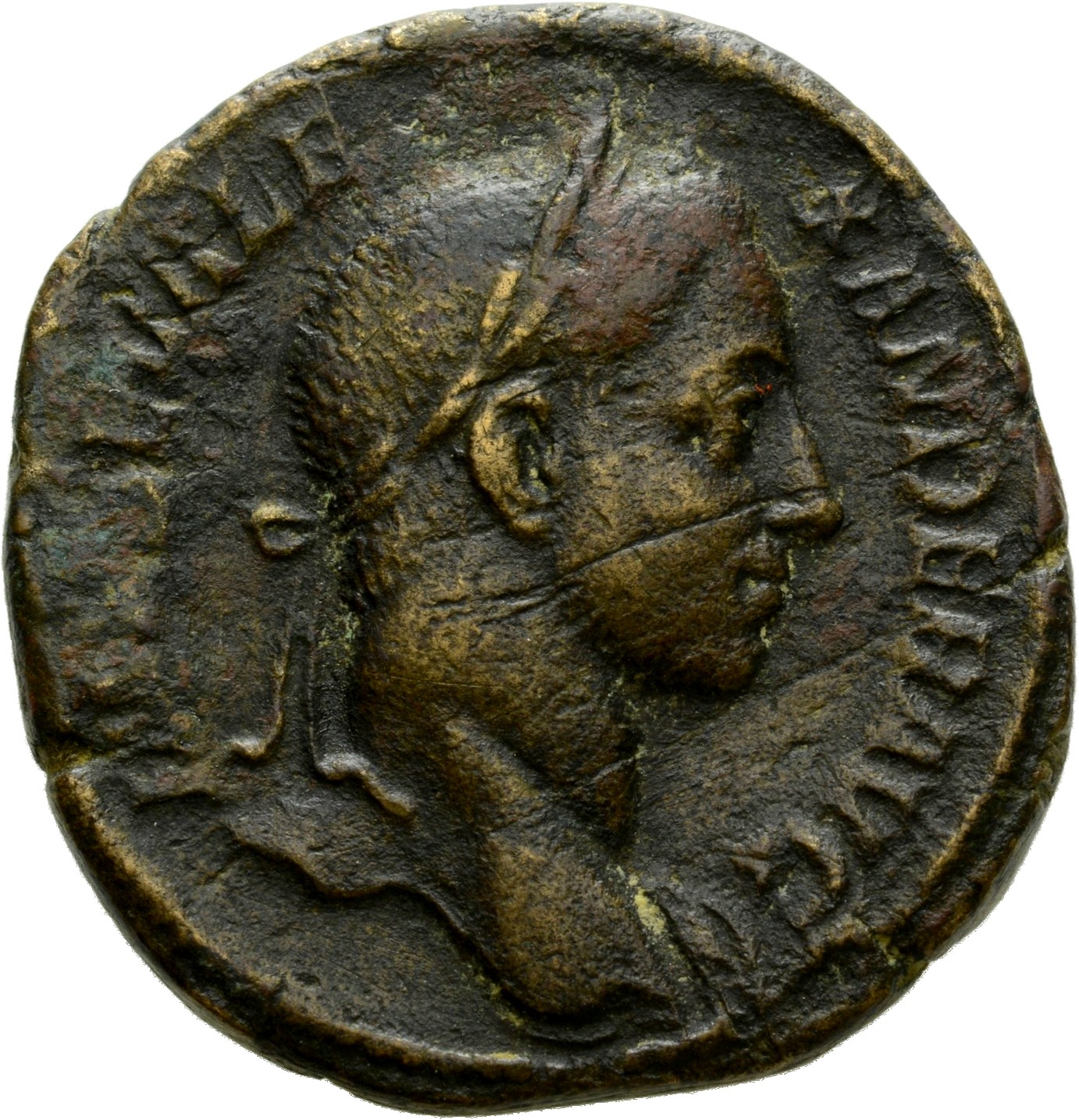 RIC IV Severus Alexander 575 Severus Alexander obverse, Bust of Severus Alexander, laureate, draped over left shoulder, right