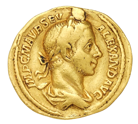 RIC IV Severus Alexander 58 Severus Alexander obverse, Bust of Severus Alexander, laureate, draped, right