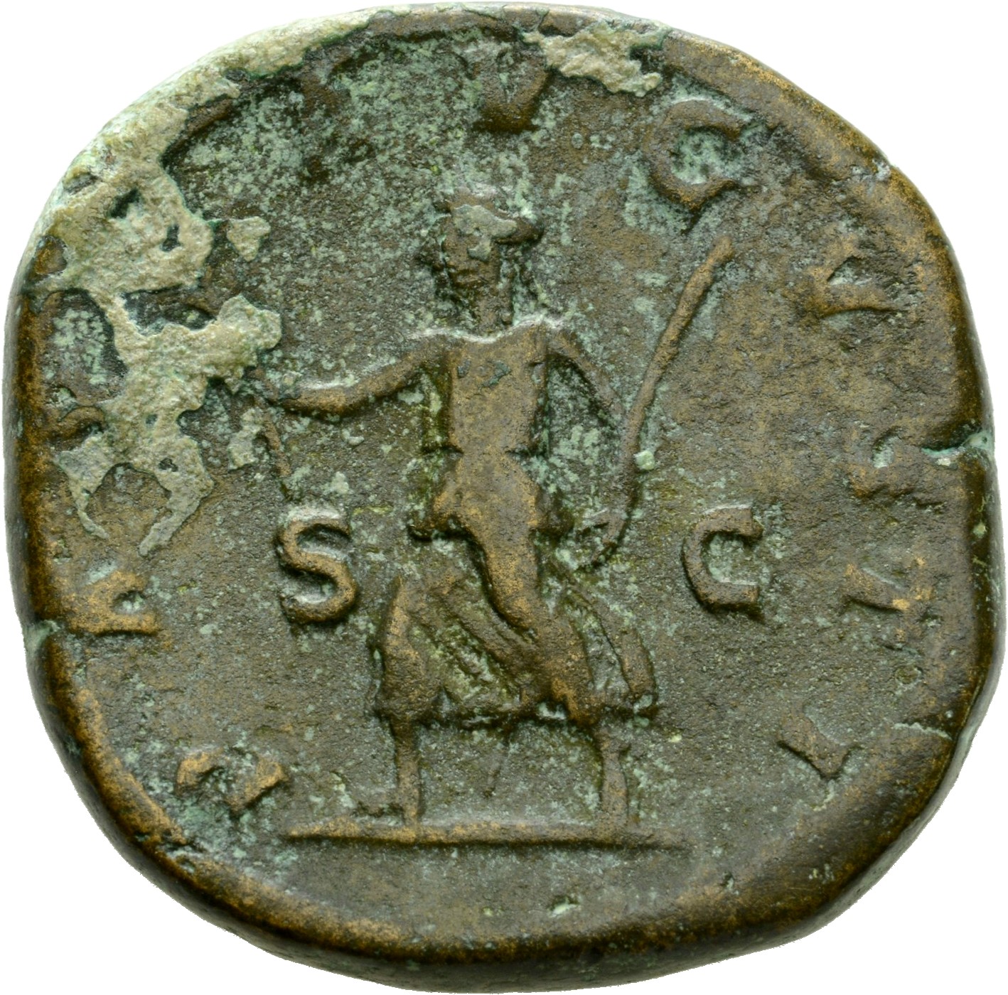RIC IV Severus Alexander 592d Severus Alexander reverse, Pax, draped, running left, holding olive-branch in right hand and...