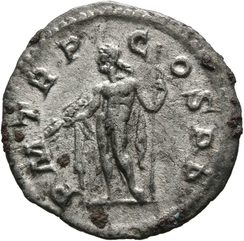 RIC IV Severus Alexander 5c Severus Alexander reverse, Jupiter, cloak behind and over right arm, standing left, holding th...