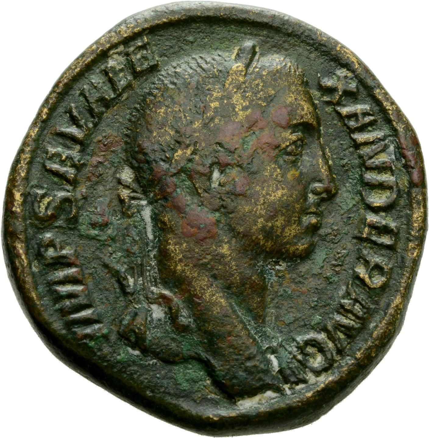 RIC IV Severus Alexander 602 Severus Alexander obverse, Bust of Severus Alexander, laureate, draped over left shoulder, right