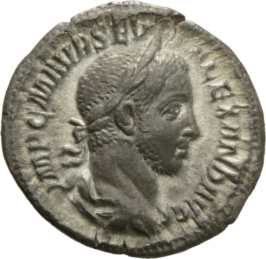 RIC IV Severus Alexander 61 Severus Alexander obverse, Bust of Severus Alexander, laureate, draped, right