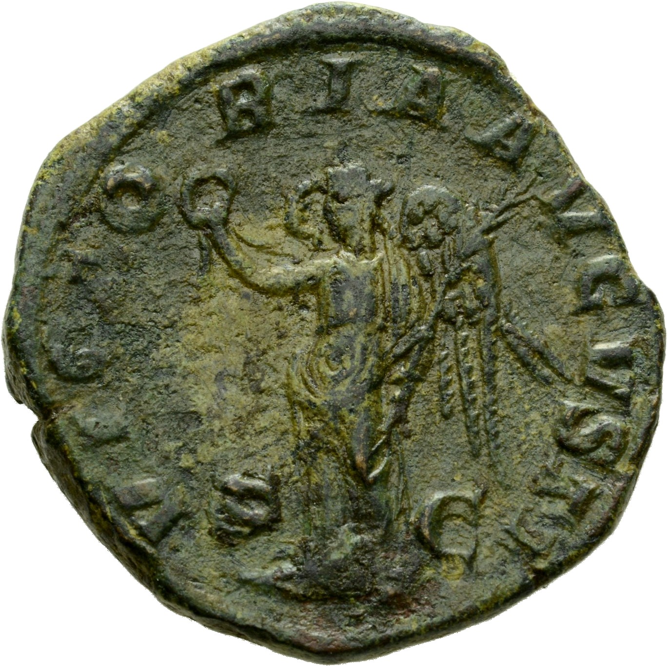 RIC IV Severus Alexander 618 Severus Alexander reverse, Victory, winged, draped, standing left, holding wreath in right ha...