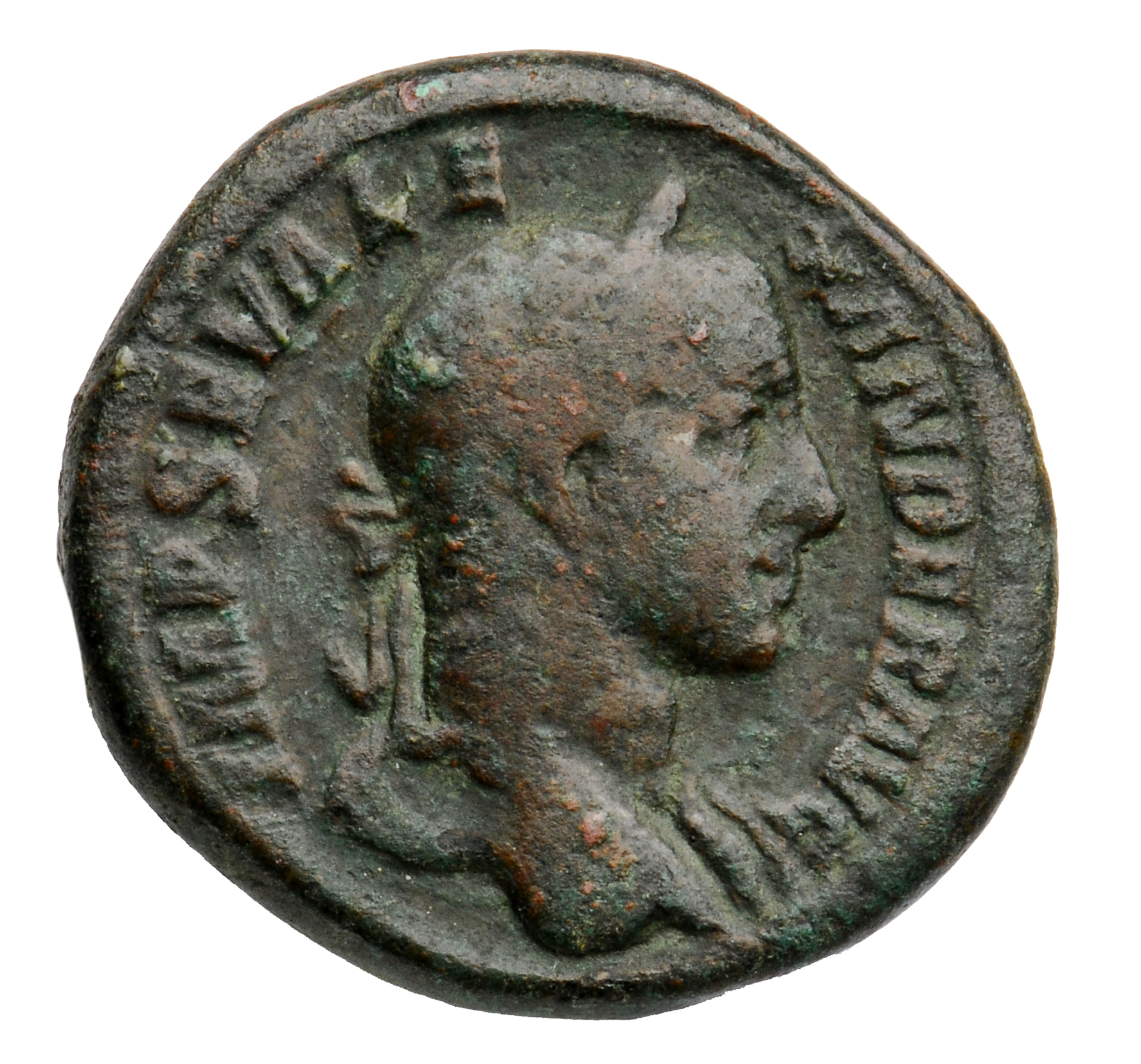 RIC IV Severus Alexander 619a Severus Alexander obverse, Head of Severus Alexander, laureate, right