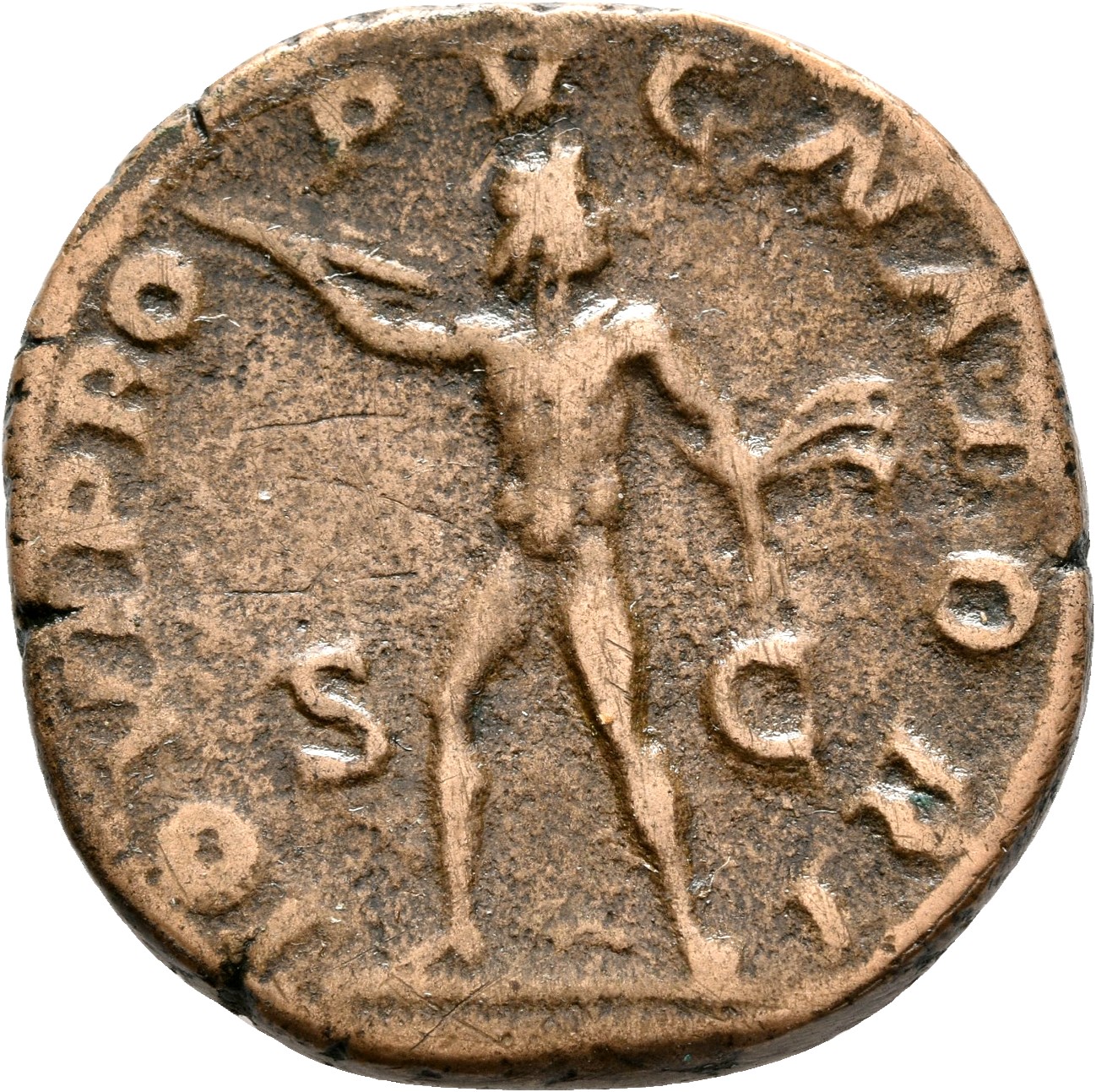 RIC IV Severus Alexander 628 Severus Alexander reverse, Jupiter, walking left, looking back, holding thunderbolt in right ...