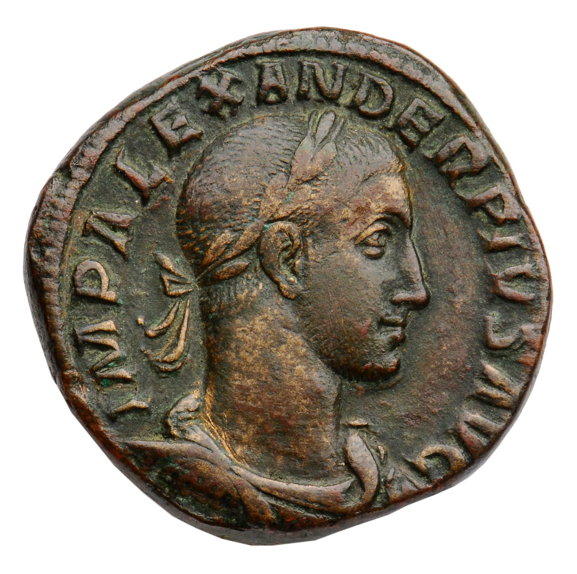 RIC IV Severus Alexander 635b Severus Alexander obverse, Bust of Severus Alexander, laureate, draped over left shoulder, r...