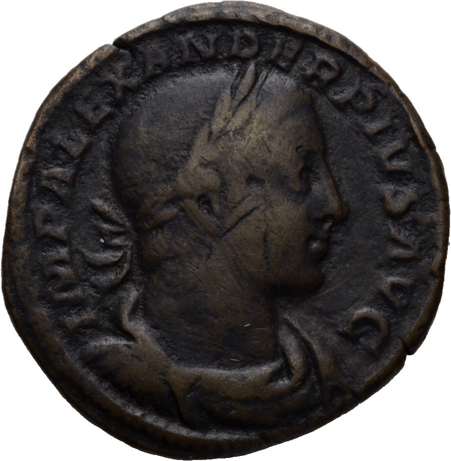 RIC IV Severus Alexander 635d Severus Alexander obverse, Bust of Severus Alexander, laureate, draped, cuirassed, right