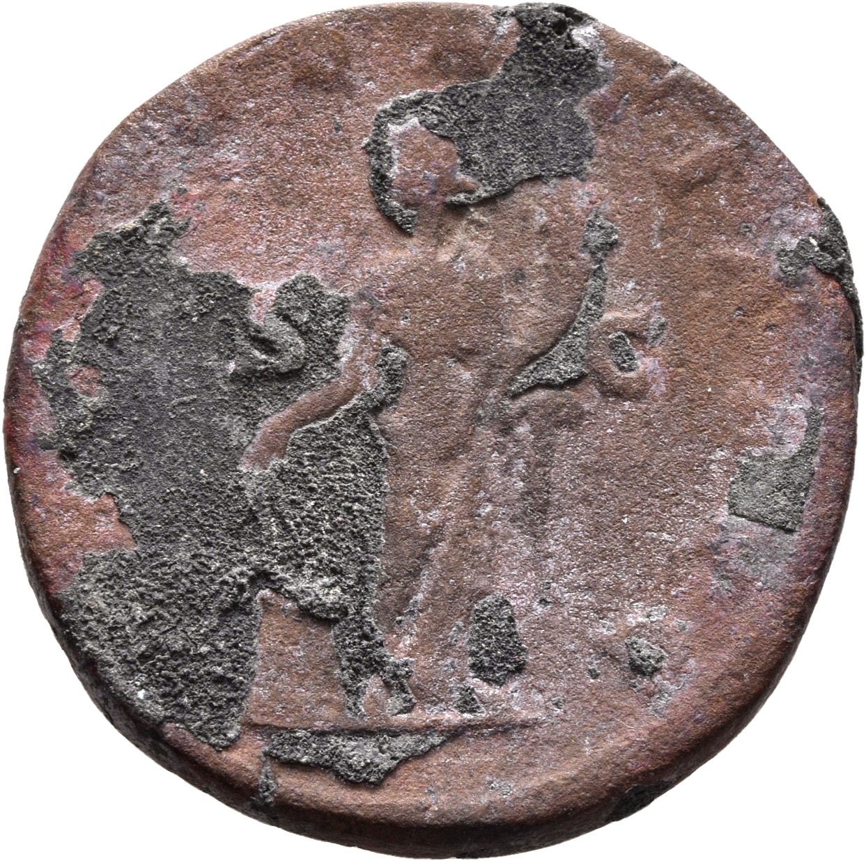 RIC IV Severus Alexander 642d Severus Alexander reverse, Providentia, draped, standing front, head left, holding two corn-...