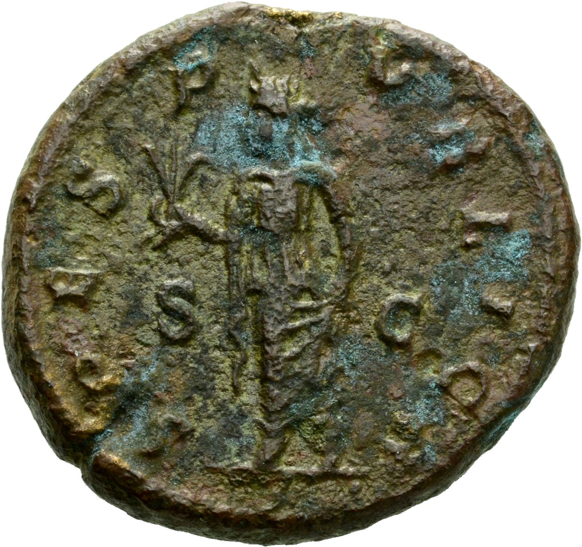 RIC IV Severus Alexander 650d Severus Alexander reverse, Spes, draped, walking left, holding flower in right hand and rais...