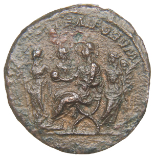 RIC IV Severus Alexander 661 Severus Alexander reverse, Severus Alexander, seated left on curule chair, holding globe in r...