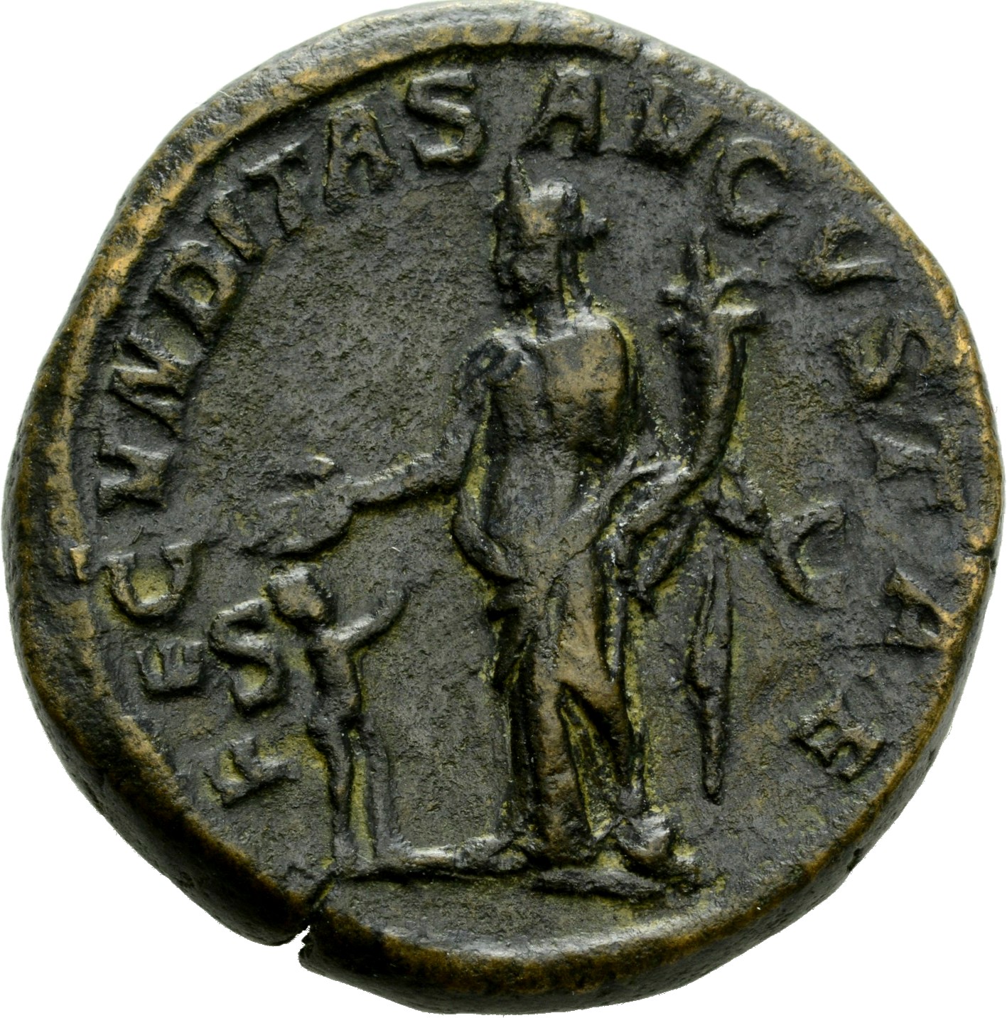 RIC IV Severus Alexander 668 Severus Alexander reverse, Fecunditas, draped, standing left, holding cornucopiae in right ha...