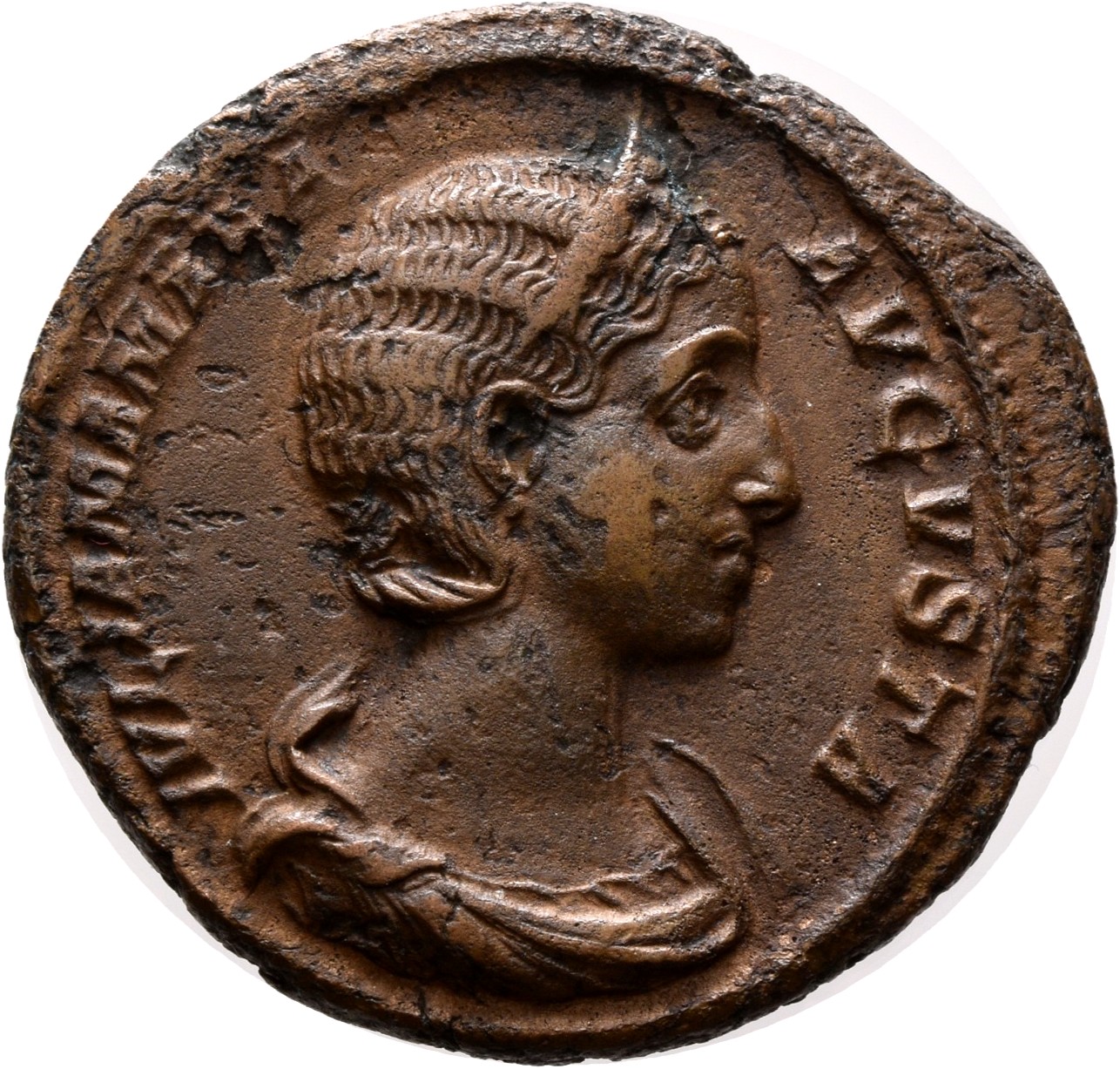 RIC IV Severus Alexander 669 Severus Alexander obverse, Bust of Julia Mamaea, diademed, draped, right