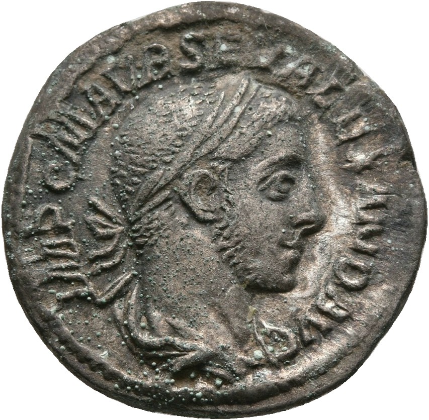 RIC IV Severus Alexander 67 Severus Alexander obverse, Bust of Severus Alexander, laureate, draped, right