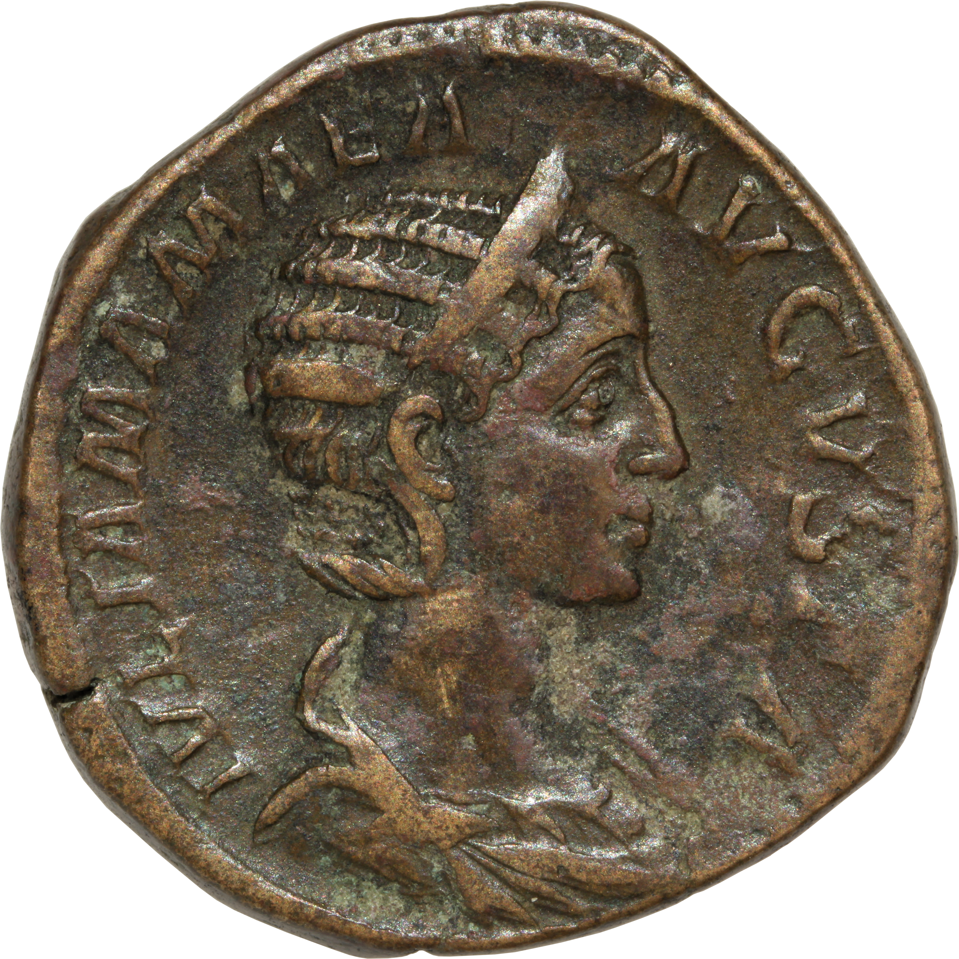 RIC IV Severus Alexander 670 Severus Alexander obverse, Bust of Julia Mamaea, diademed, draped, right