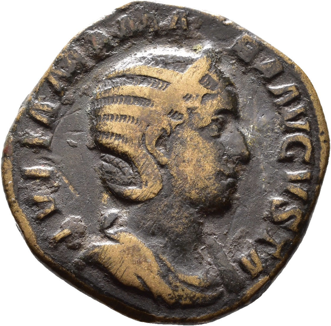 RIC IV Severus Alexander 676 Severus Alexander obverse, Bust of Julia Mamaea, diademed, draped, right