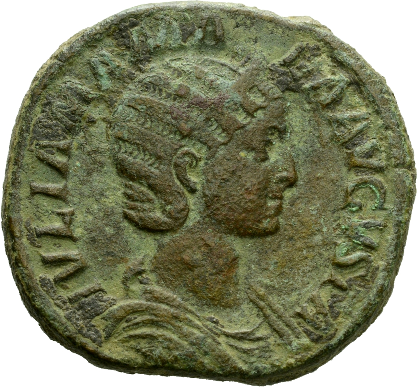 RIC IV Severus Alexander 679 Severus Alexander obverse, Bust of Julia Mamaea, diademed, draped, right