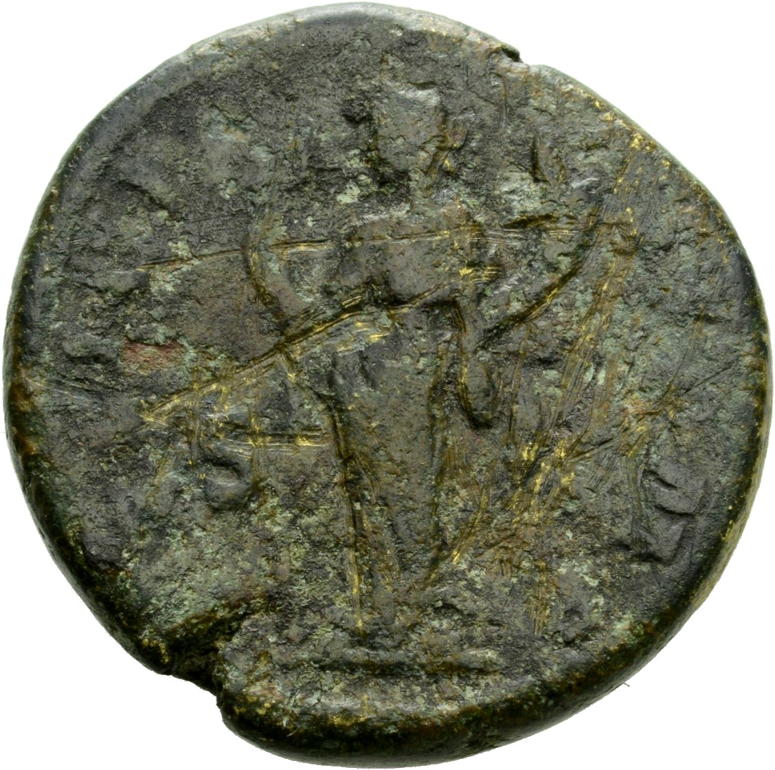 RIC IV Severus Alexander 682 Severus Alexander reverse, Felicitas, draped, standing left, holding caduceus in right hand a...