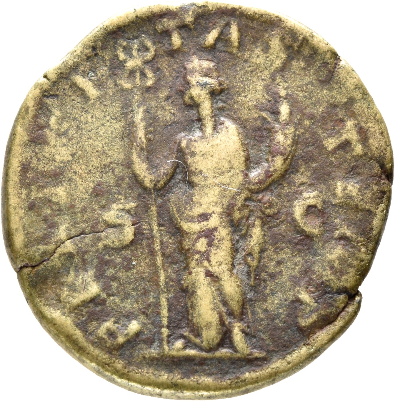 RIC IV Severus Alexander 682 Severus Alexander reverse, Felicitas, draped, standing left, holding caduceus in right hand a...